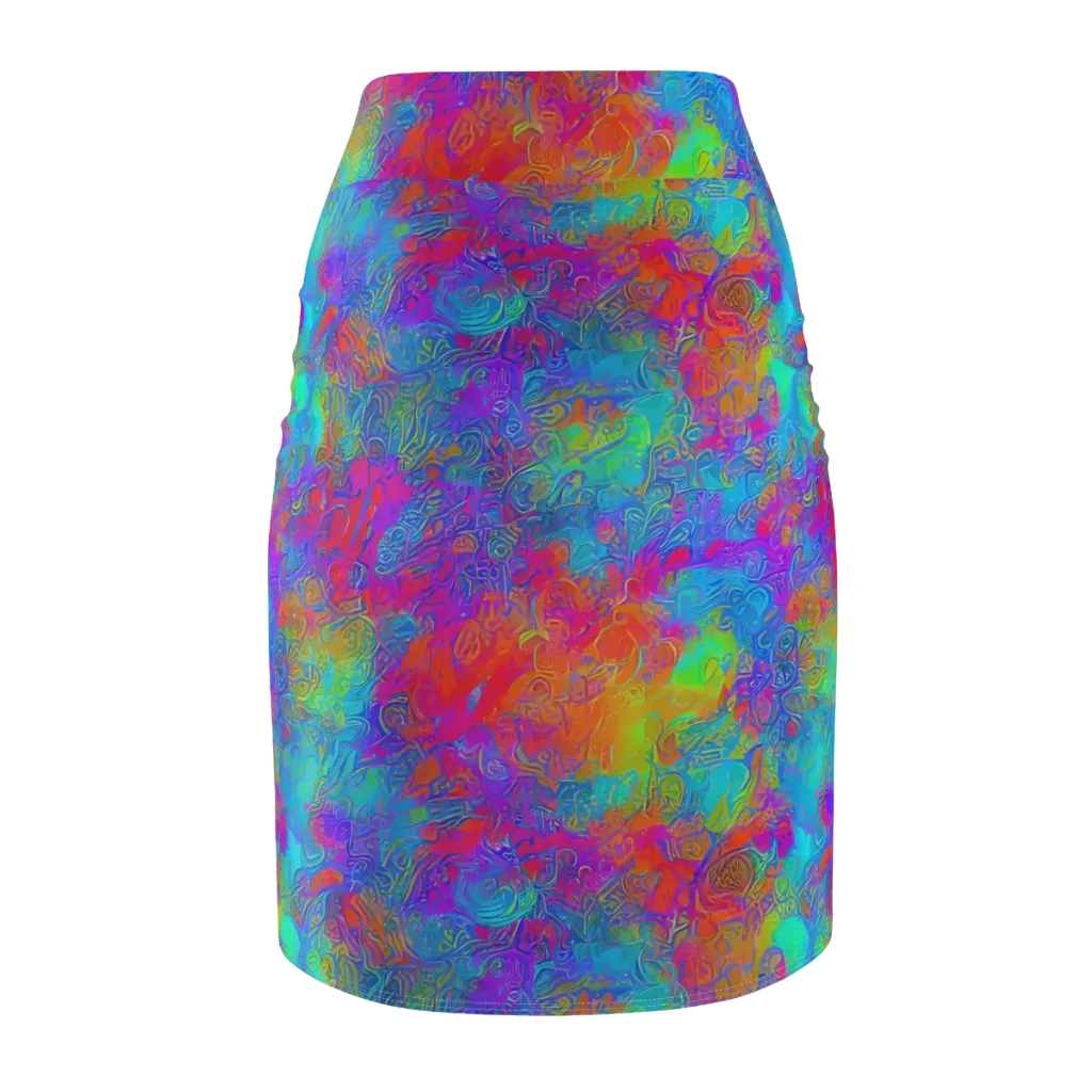 Acid Azure on Pencil Skirt — Back