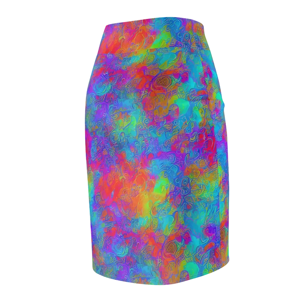 Acid Azure on Pencil Skirt — Back Side