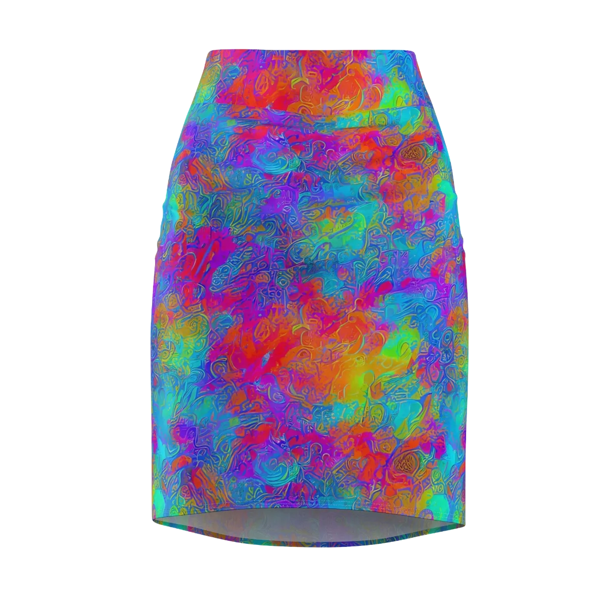 Acid Azure on Pencil Skirt — Front