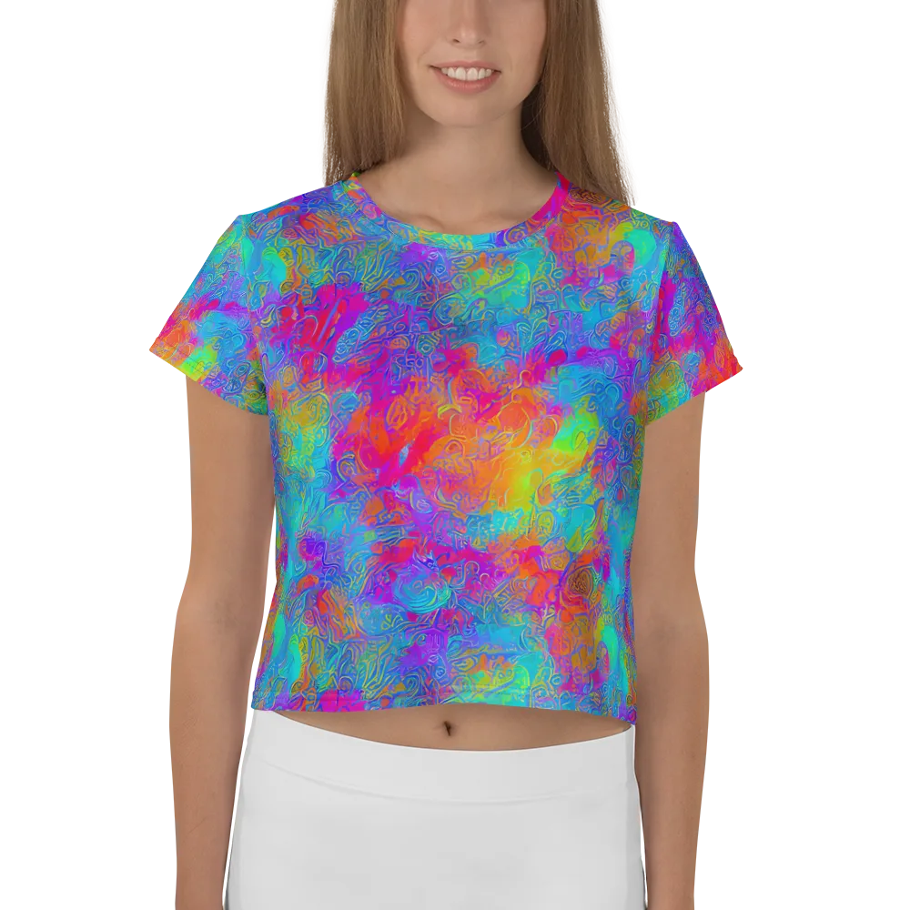 Acid Azure on Crop Tee — Front