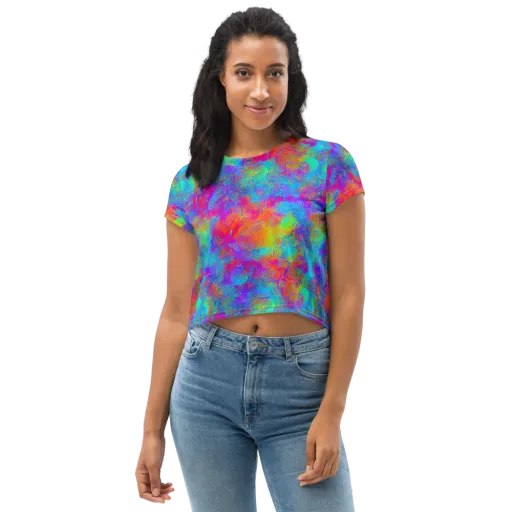 Acid Azure on a Crop Tee