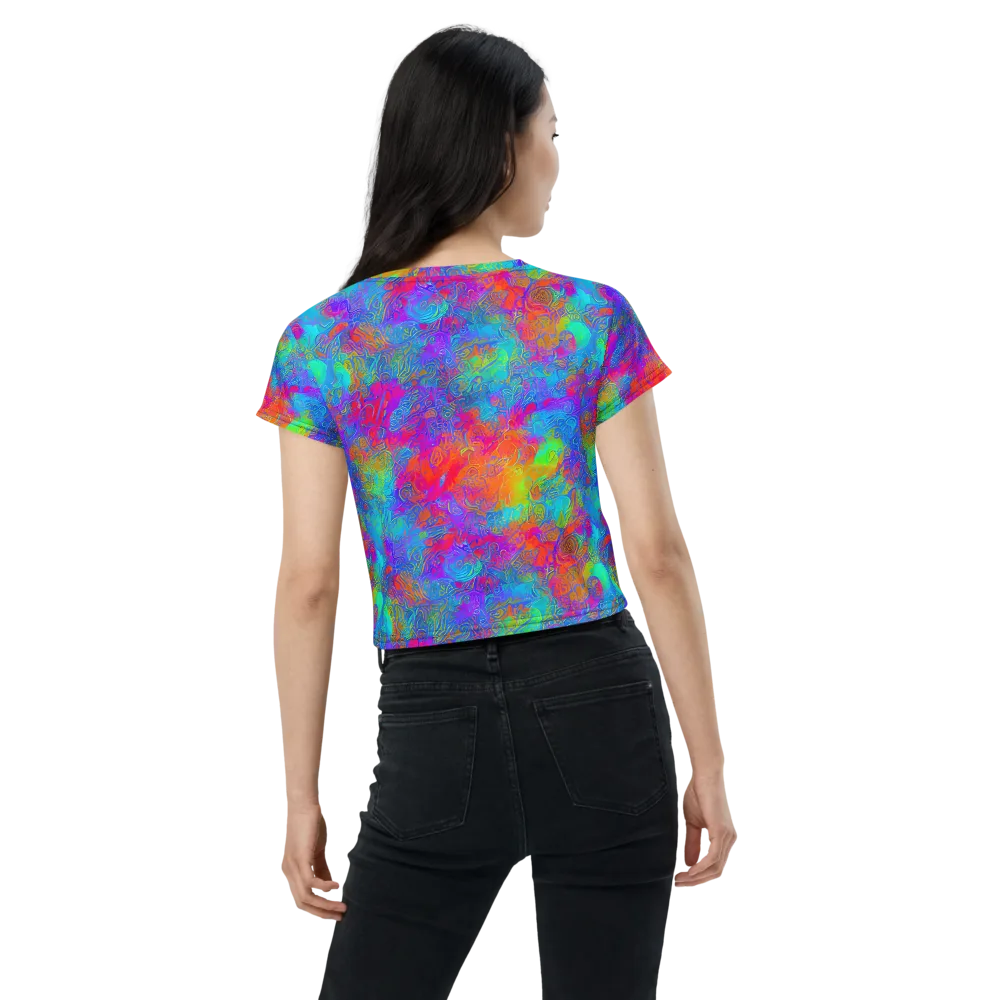 Acid Azure on Crop Tee — Back
