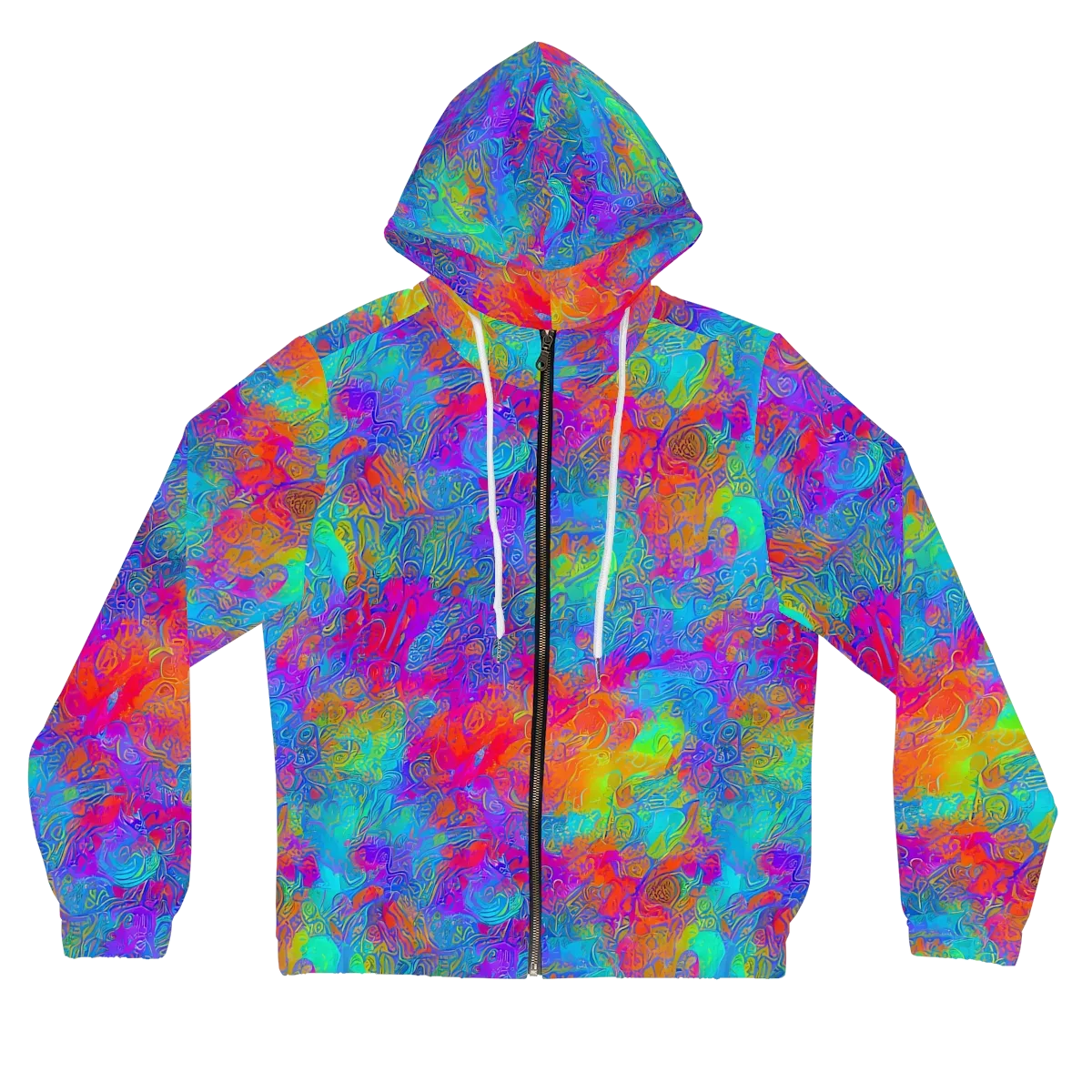 Acid Azure on Women's Full-Zip Hoodie — Front
