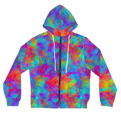 Acid Azure on a Women's Full-Zip Hoodie