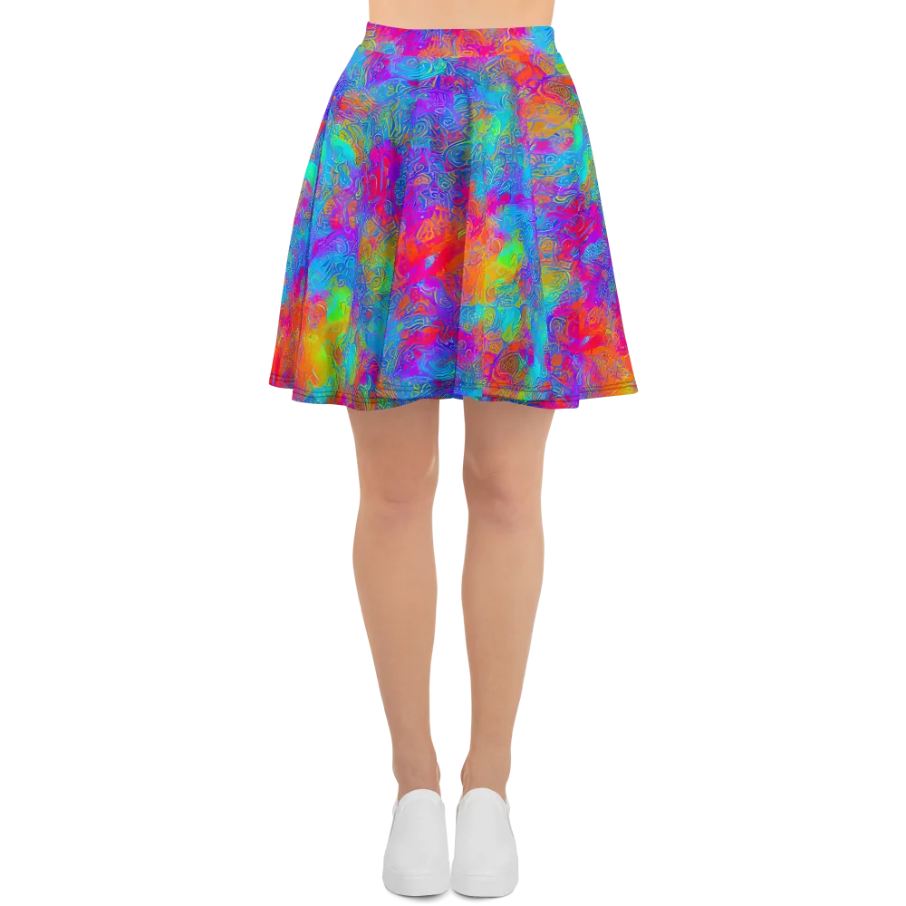 Acid Azure on Skater Skirt — Front