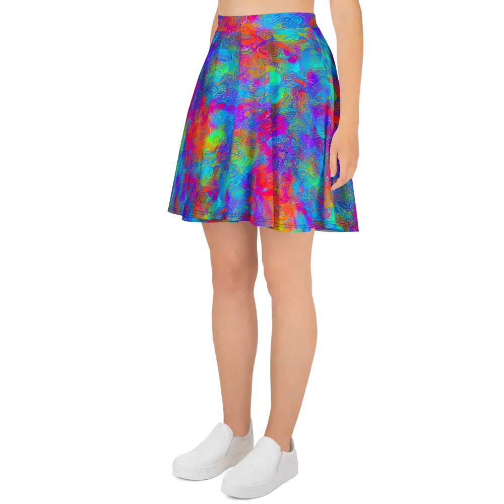 Acid Azure on Skater Skirt — Left
