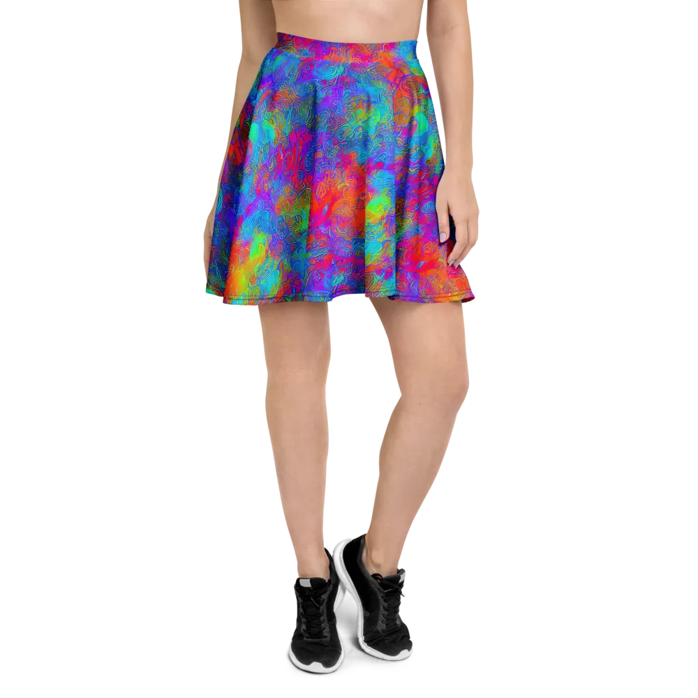 Acid Azure on Skater Skirt — Front