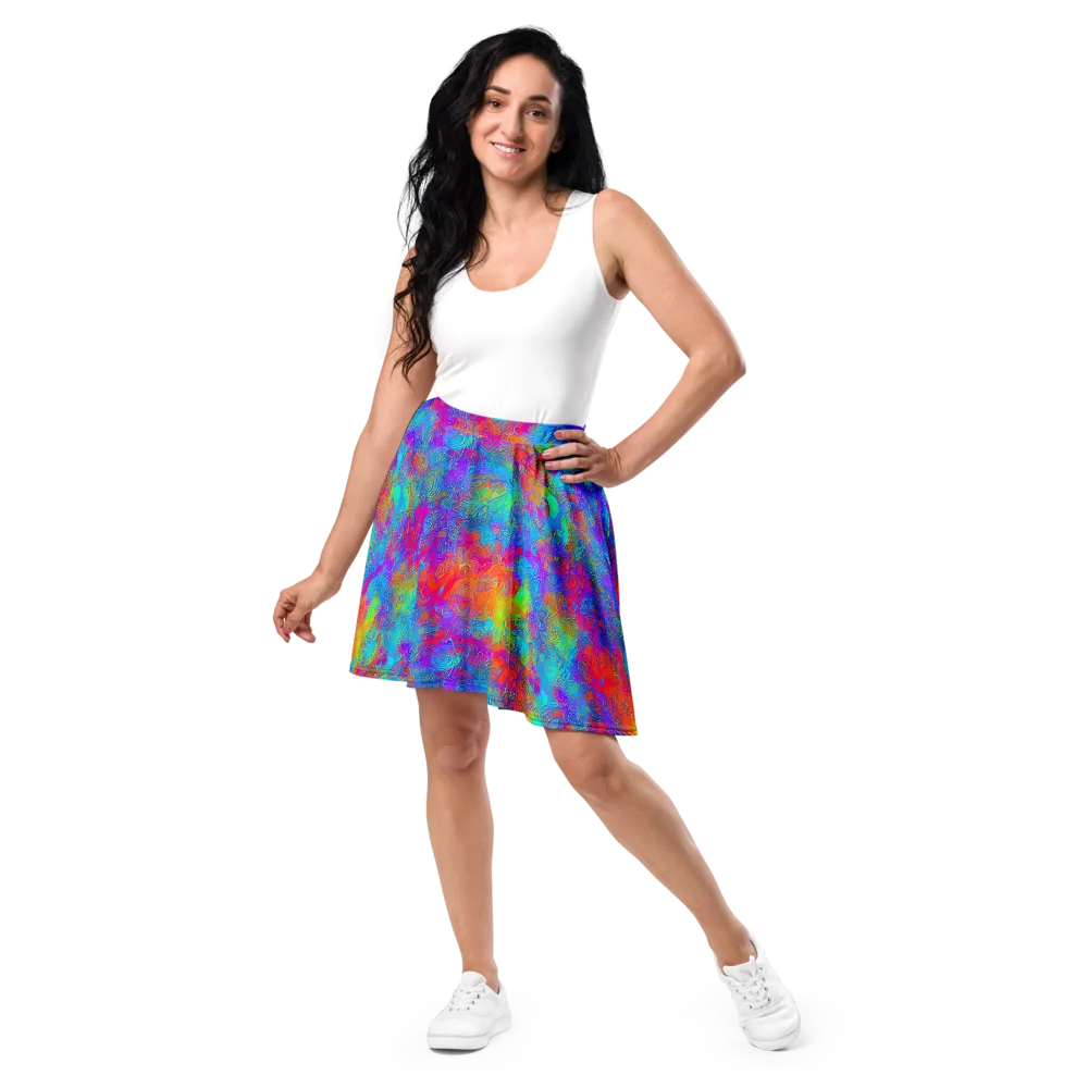 Acid Azure on Skater Skirt — Front