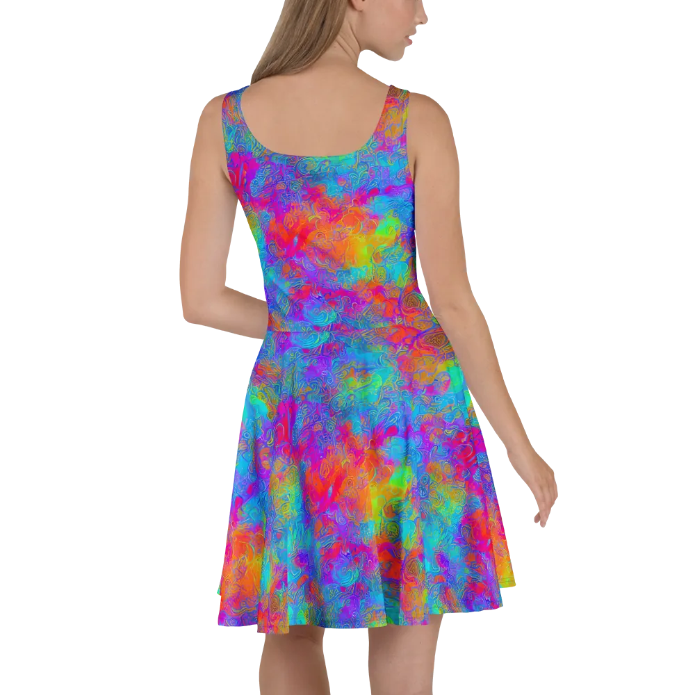 Acid Azure on Skater Dress — Back