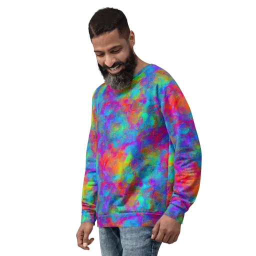 Acid Azure on a Sweatshirt