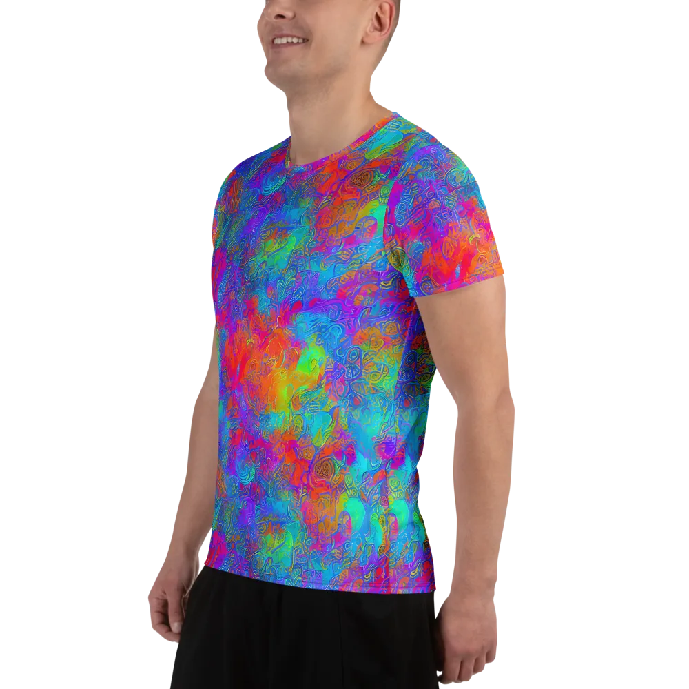 Acid Azure on Men's Athletic T-Shirt — Left