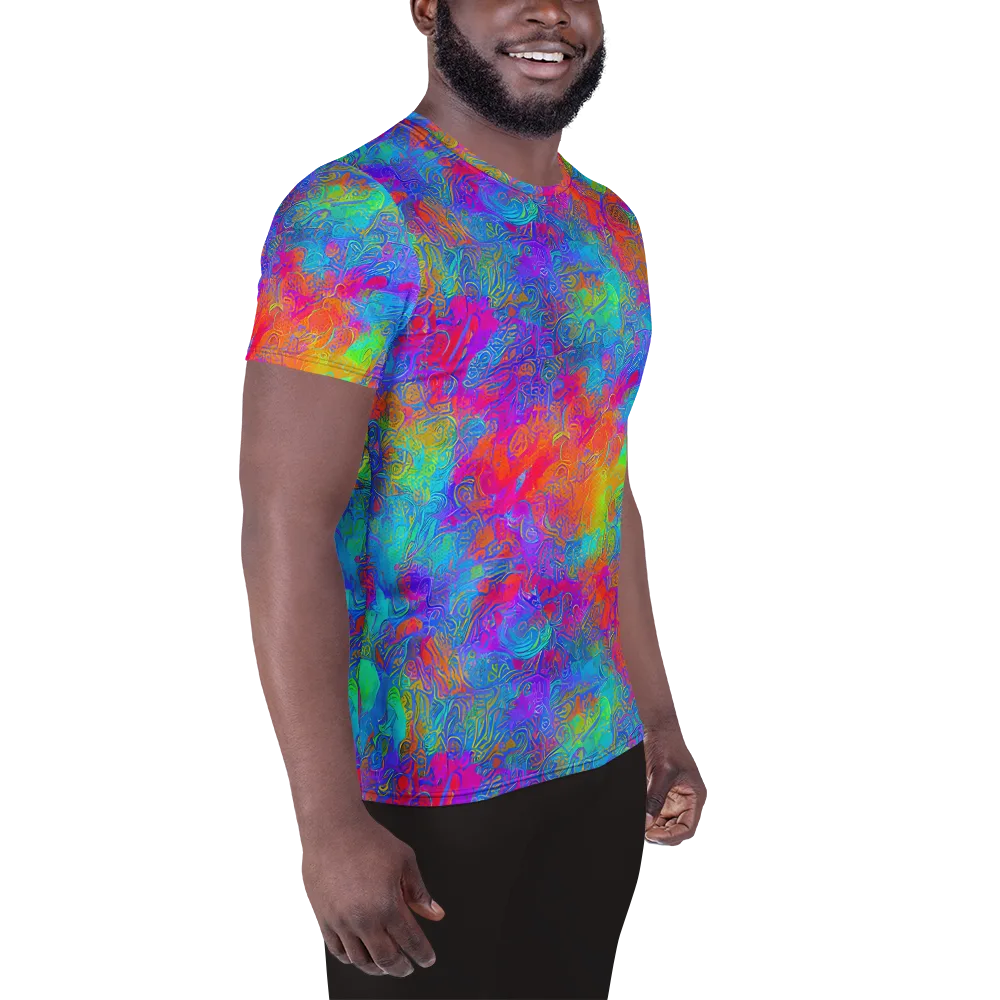 Acid Azure on Men's Athletic T-Shirt — Right