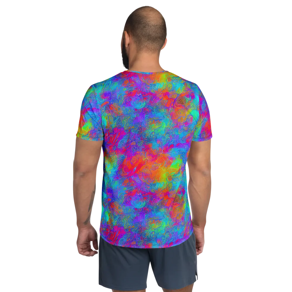 Acid Azure on Men's Athletic T-Shirt — Back