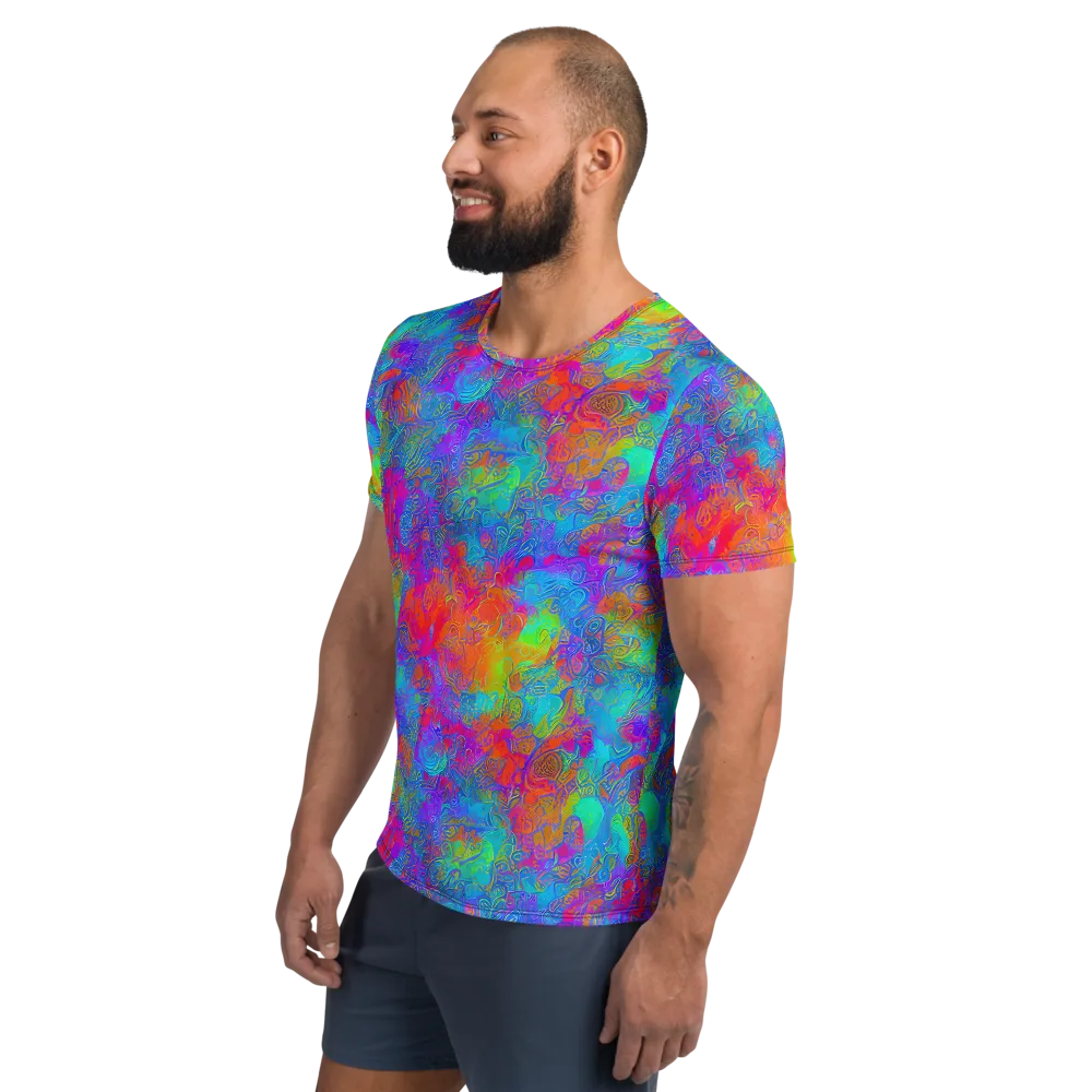 Acid Azure on Men's Athletic T-Shirt — Left