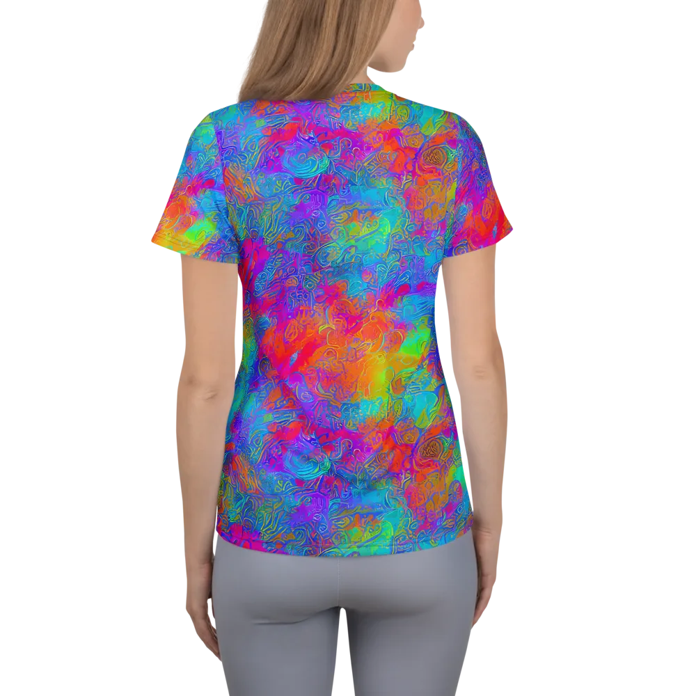 Acid Azure on Women's Athletic T-Shirt — Back