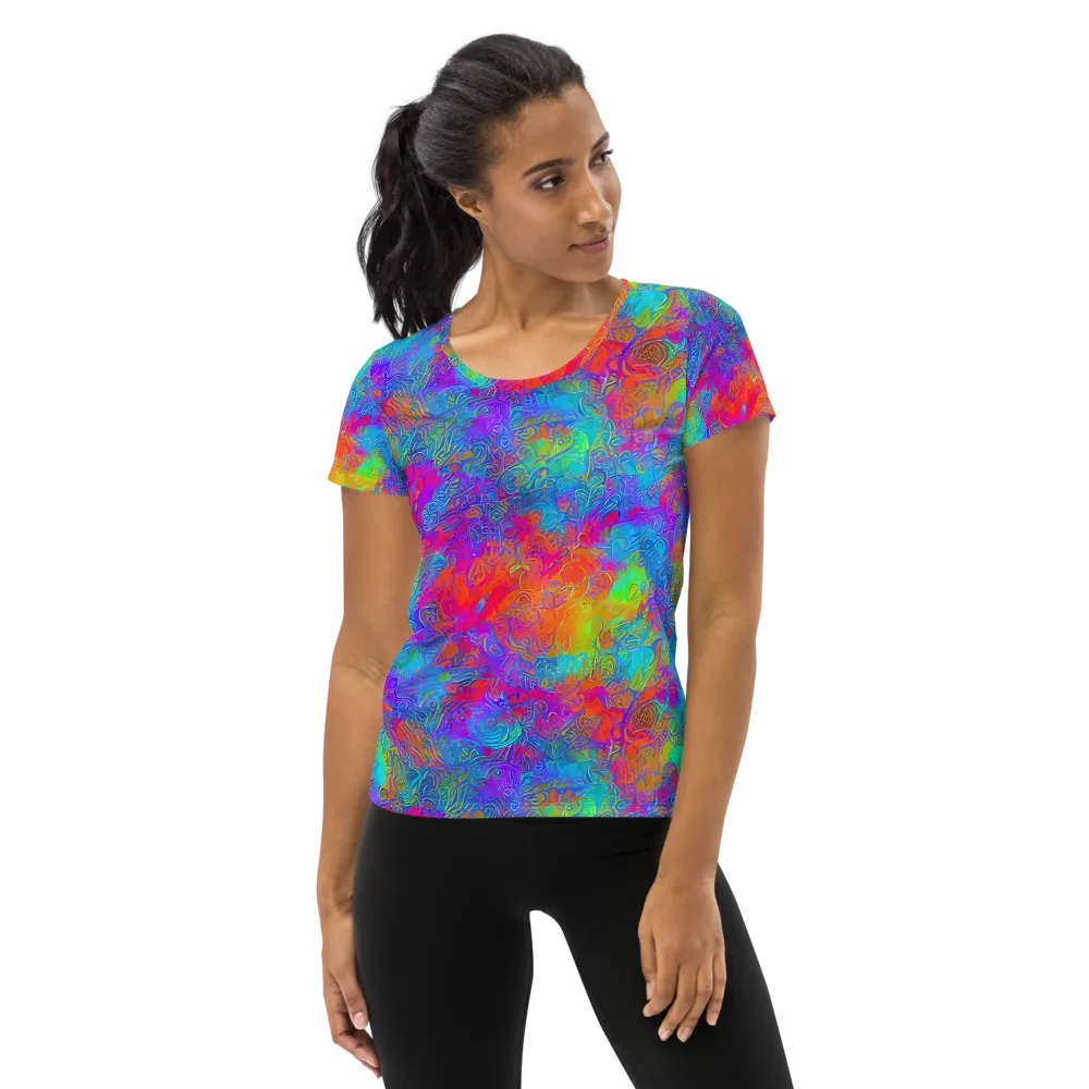 Acid Azure on Women's Athletic T-Shirt — Front