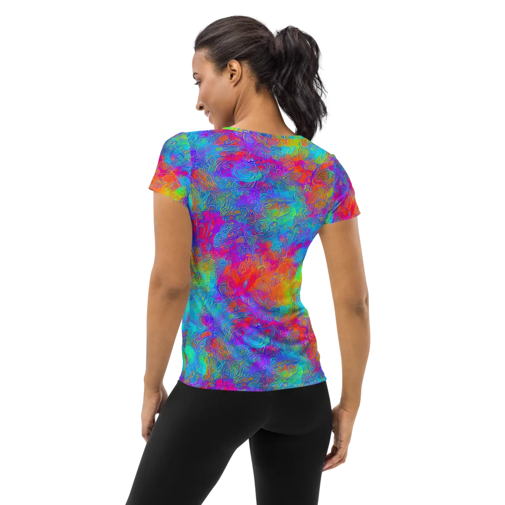 Acid Azure on Women's Athletic T-Shirt — Back