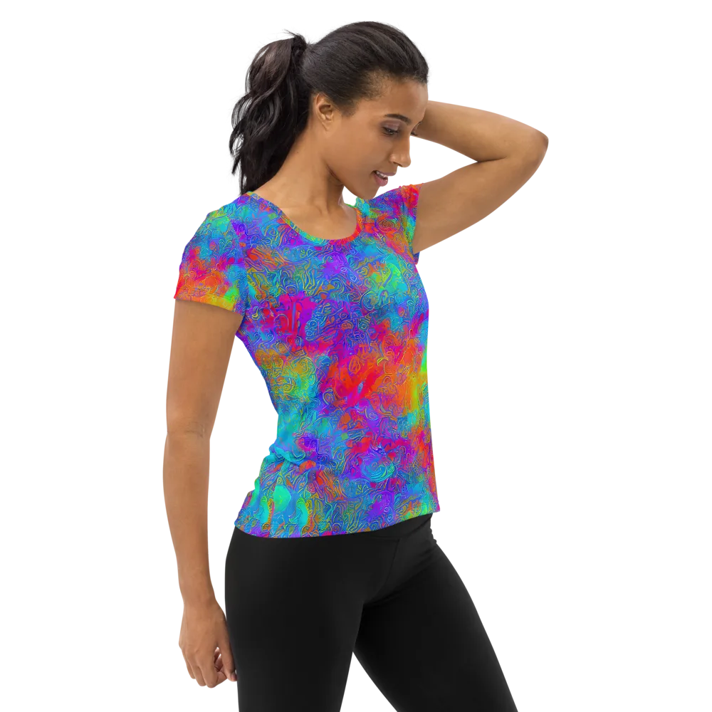 Acid Azure on Women's Athletic T-Shirt — Right