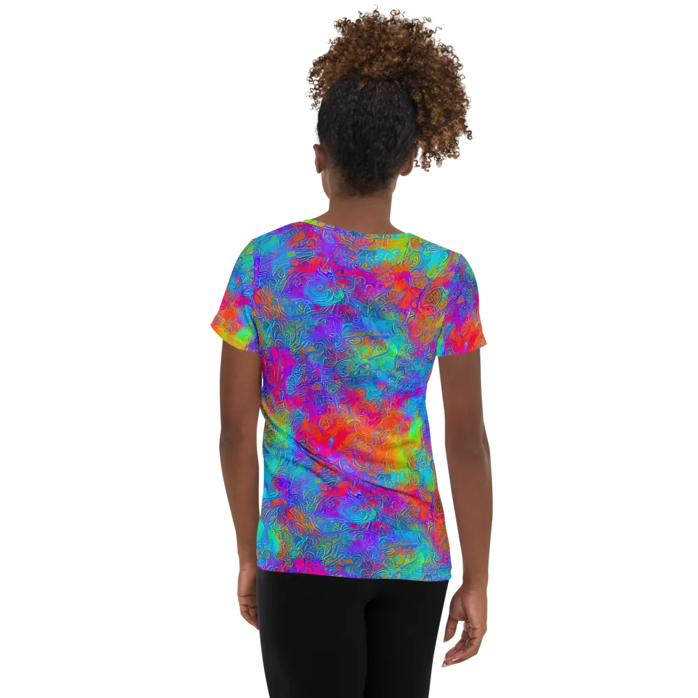 Acid Azure on Women's Athletic T-Shirt — Back