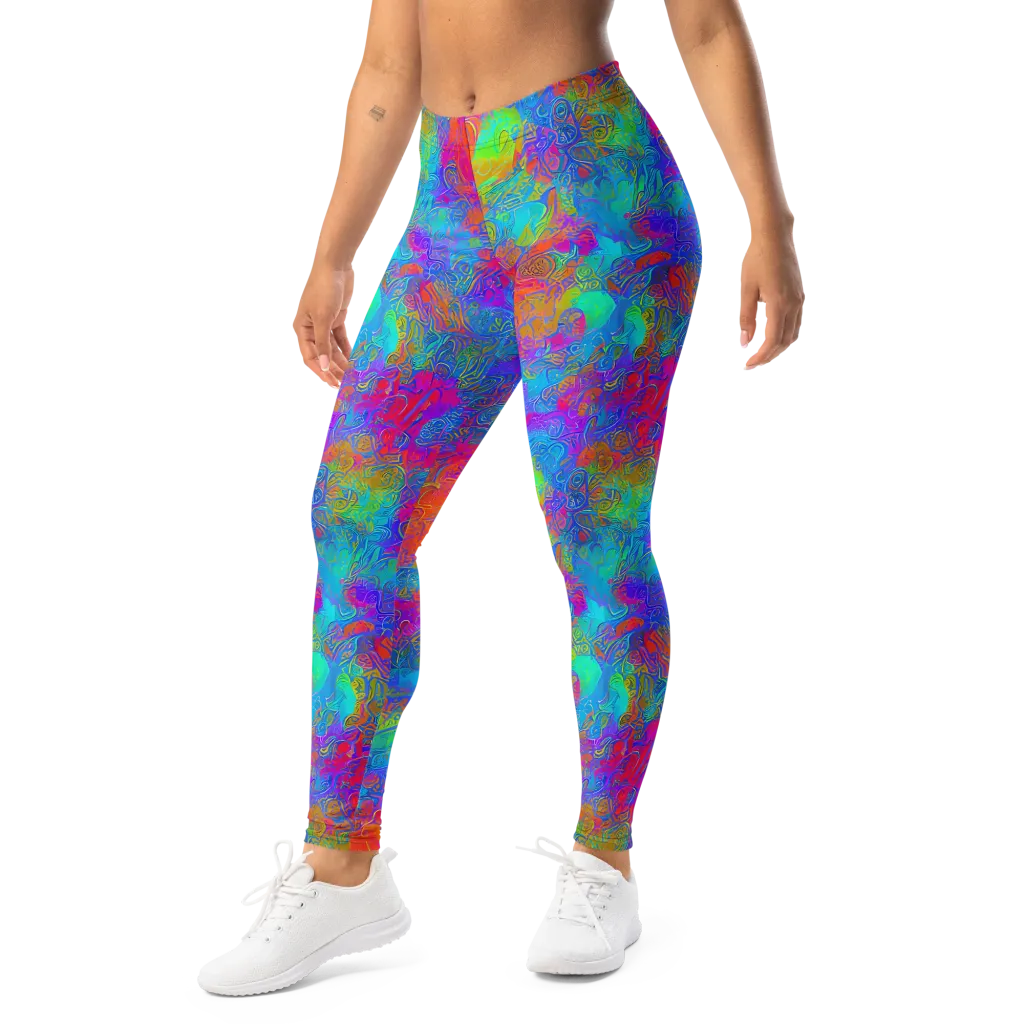 Acid Azure on Leggings — Left Front