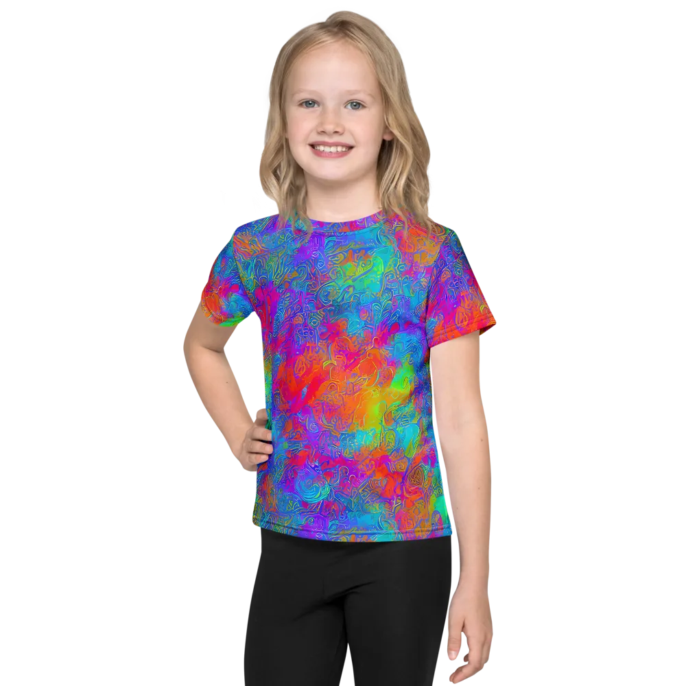 Acid Azure on Kids Crew Neck T-Shirt — Front
