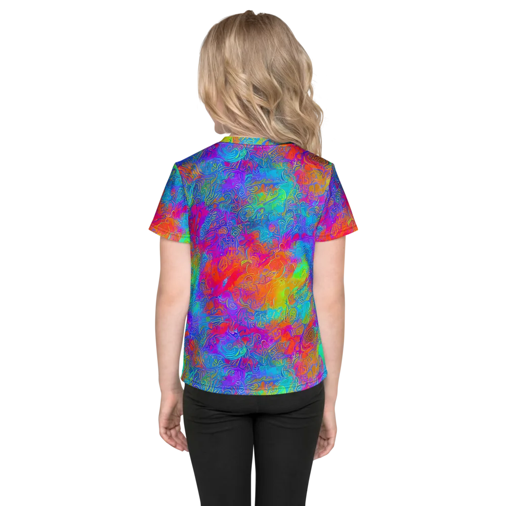 Acid Azure on Kids Crew Neck T-Shirt — Back