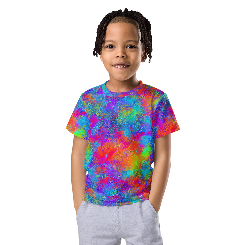 Acid Azure on Kids Crew Neck T-Shirt — Front