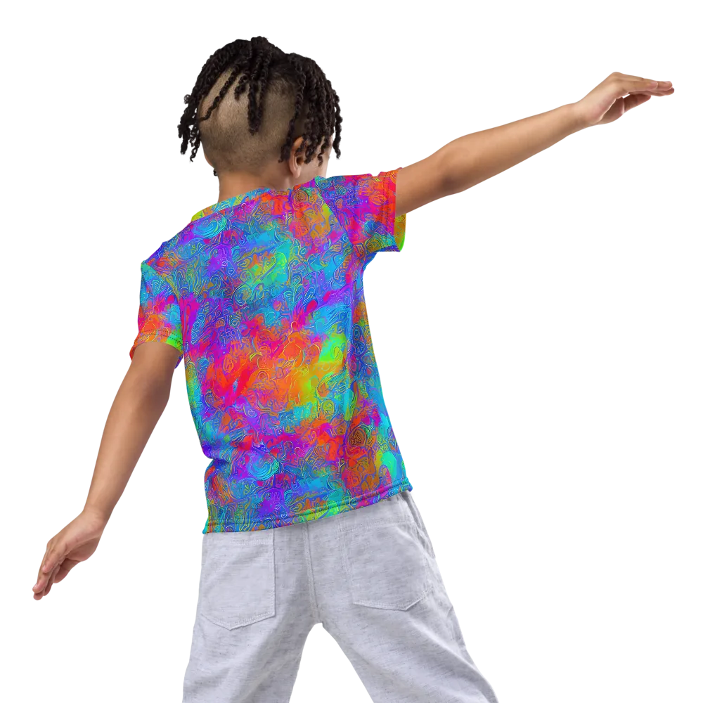 Acid Azure on Kids Crew Neck T-Shirt — Back