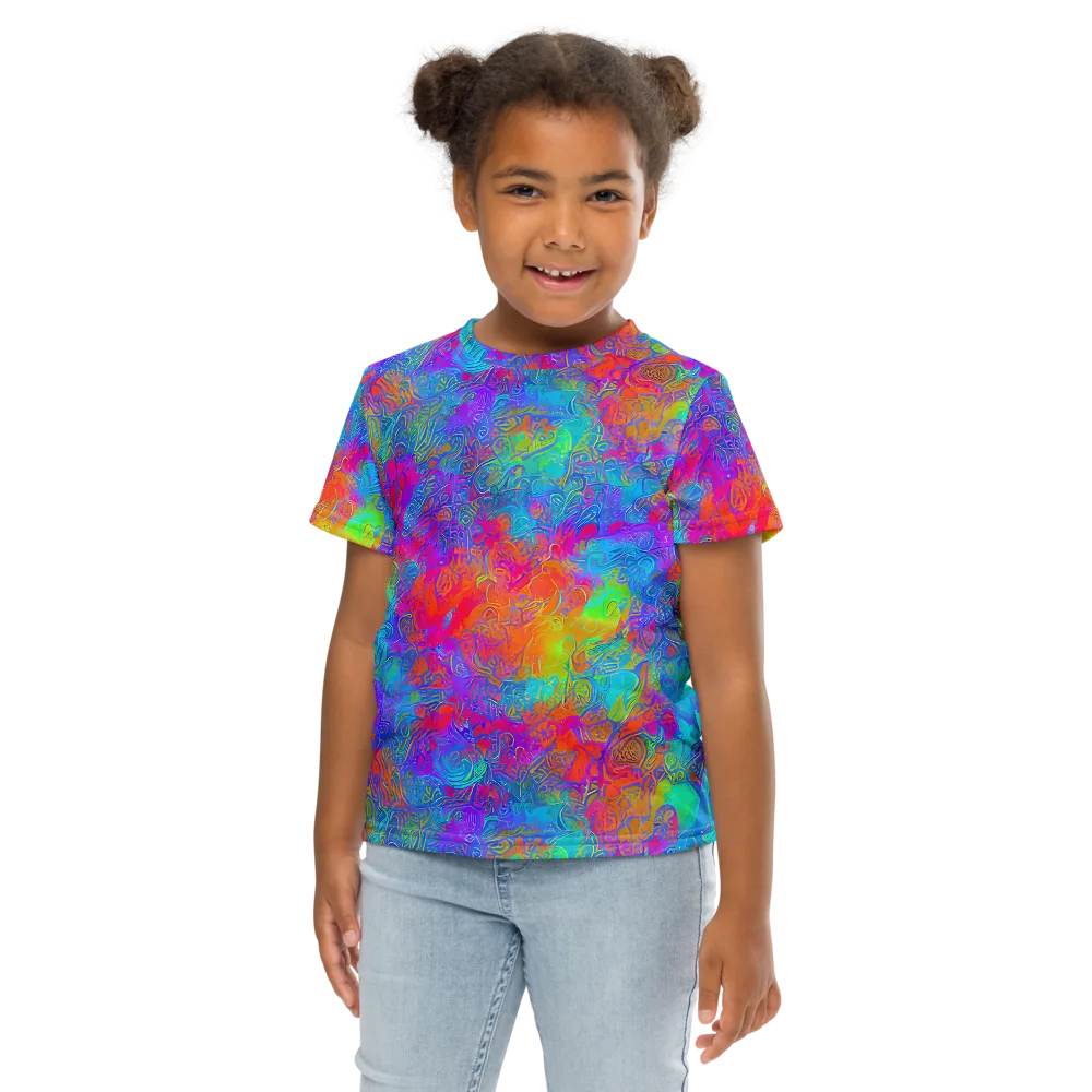 Acid Azure on Kids Crew Neck T-Shirt — Front