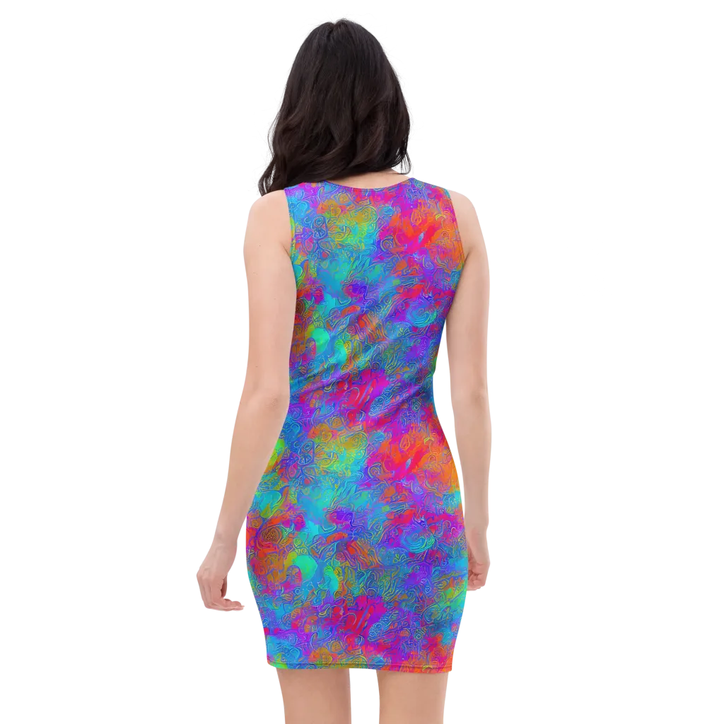 Acid Azure on Bodycon Dress — Back