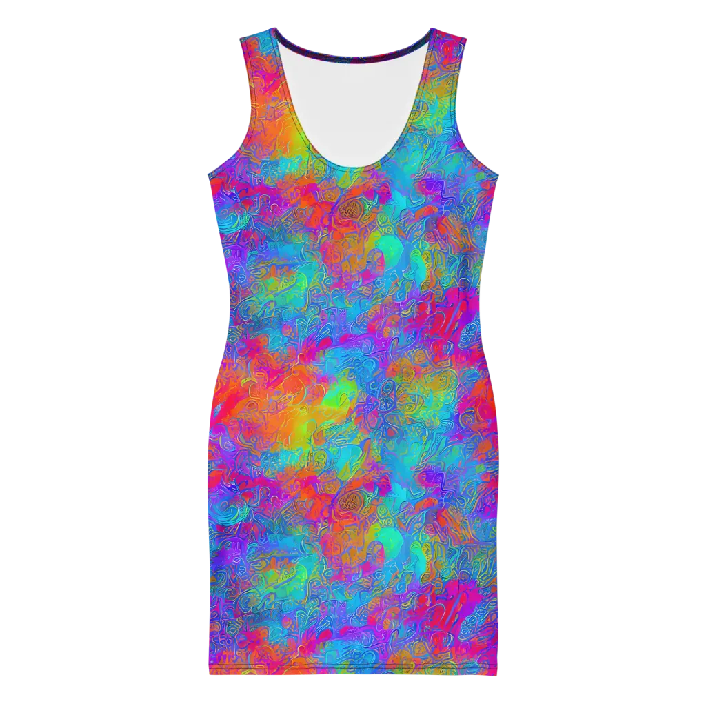 Acid Azure on Bodycon Dress — Front