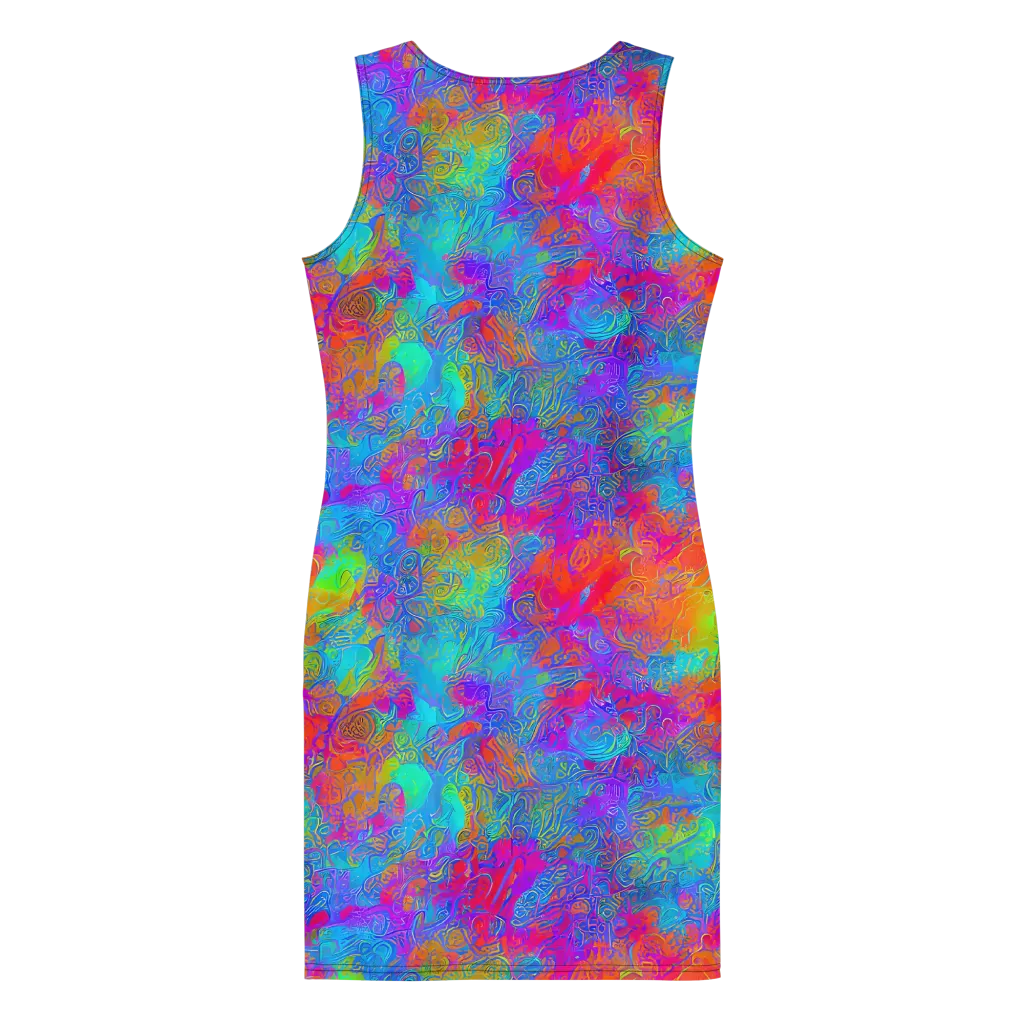 Acid Azure on Bodycon Dress — Back