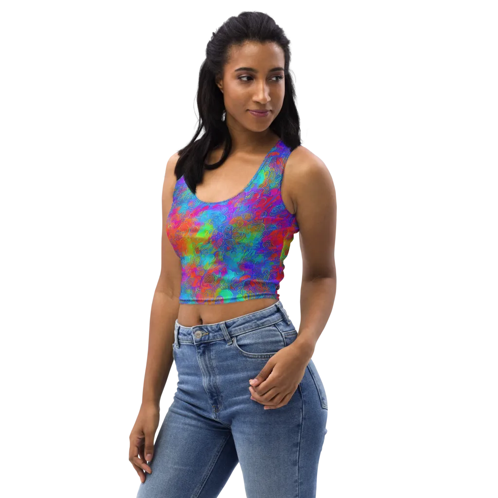 Acid Azure on Crop Top — Left Front