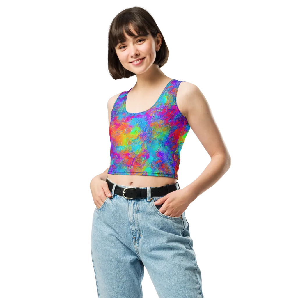 Acid Azure on Crop Top — Front