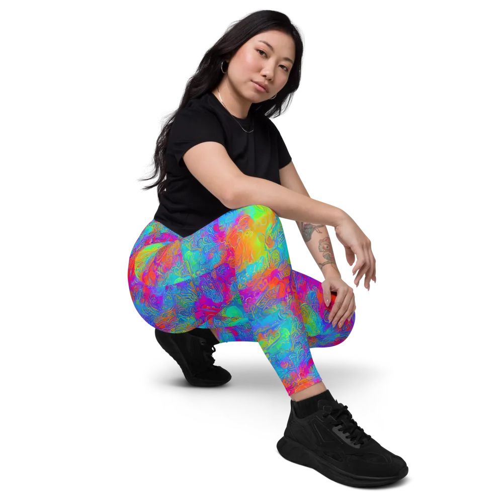 Acid Azure on Leggings with Pockets — Right Front