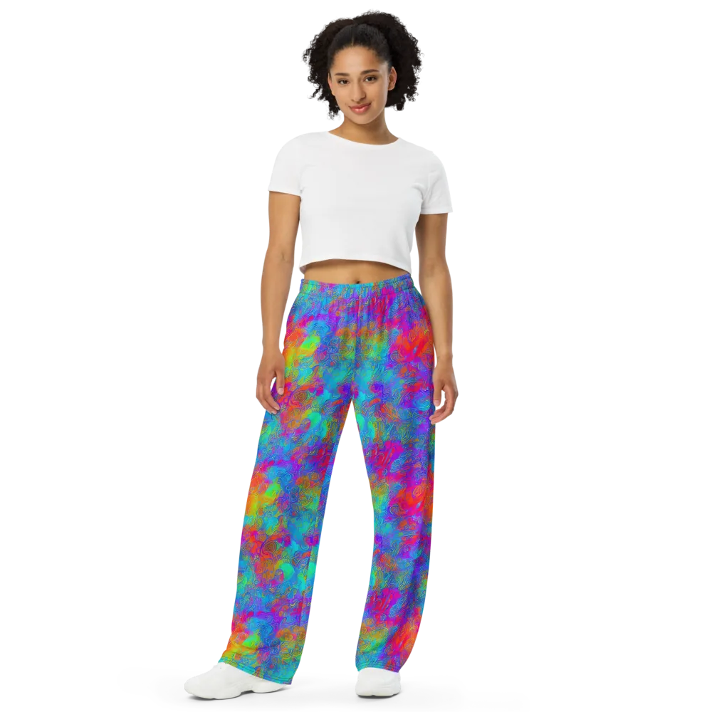 Acid Azure on Wide-Leg Pants — Front