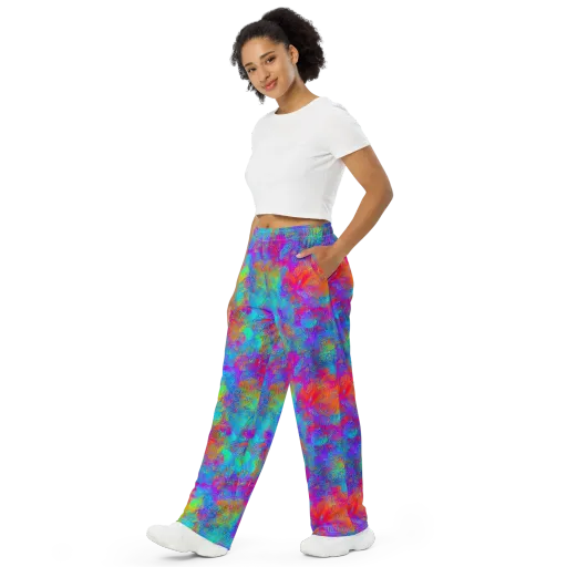 Acid Azure on a Wide-Leg Pants