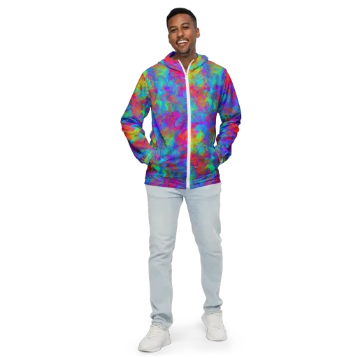 Acid Azure on a Men's Windbreaker
