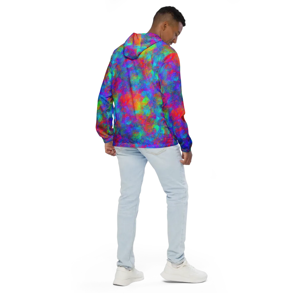 Acid Azure on Men's Windbreaker — Back