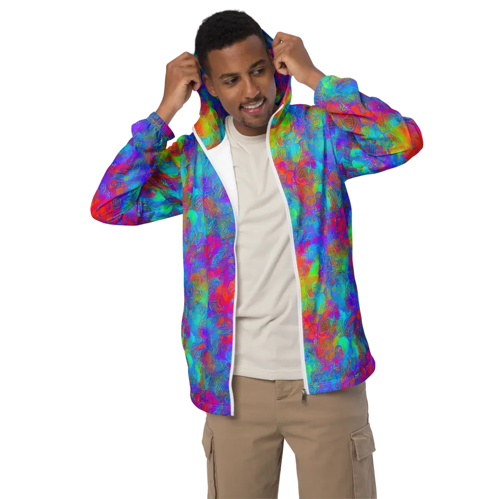Acid Azure on Men's Windbreaker — Front