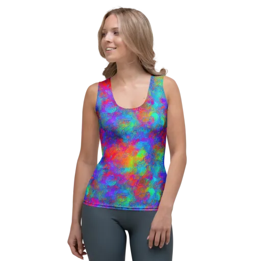 Acid Azure on a Women's Tank Top