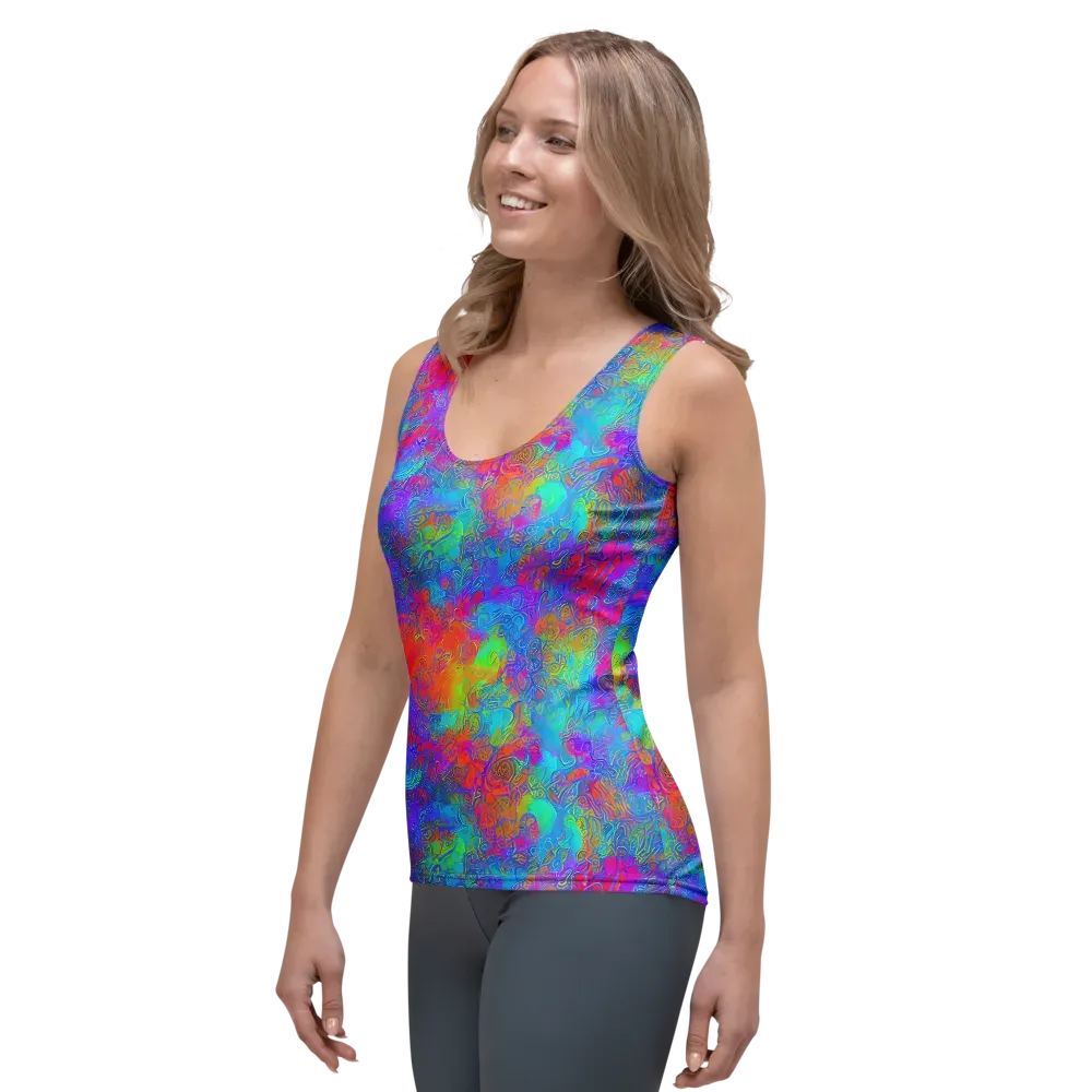 Acid Azure on Women's Tank Top — Left Front