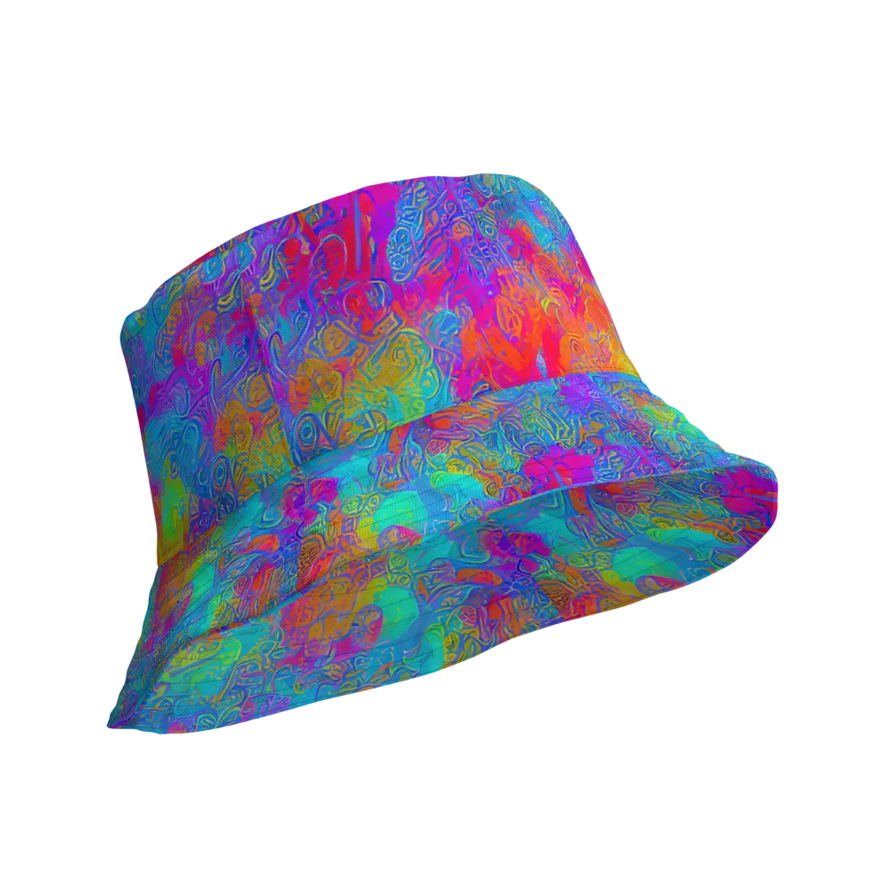Acid Azure on Reversible Bucket Hat — Product details Outside