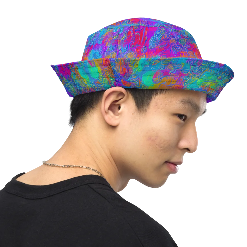 Acid Azure on Reversible Bucket Hat — Right Outside