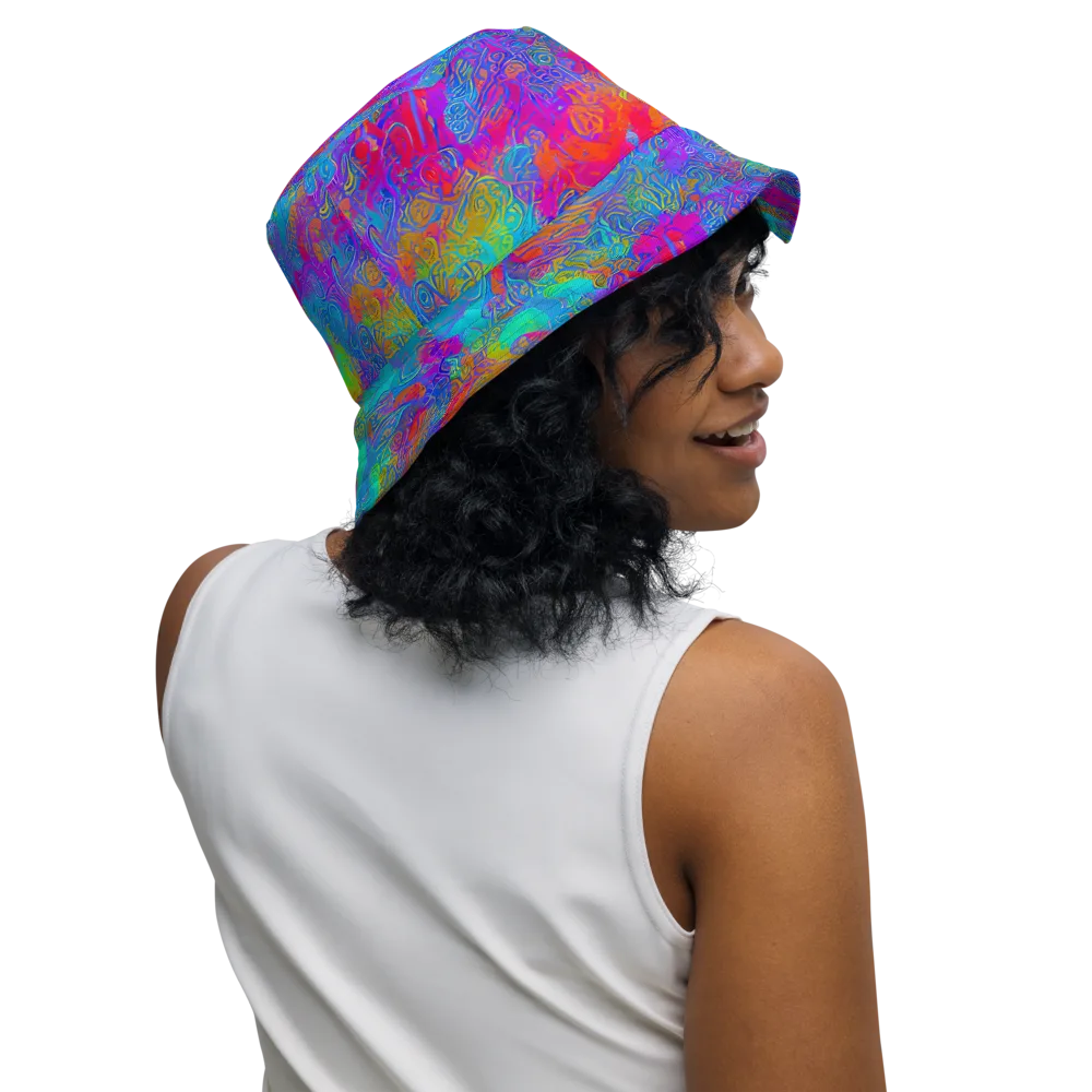Acid Azure on Reversible Bucket Hat — Right Outside