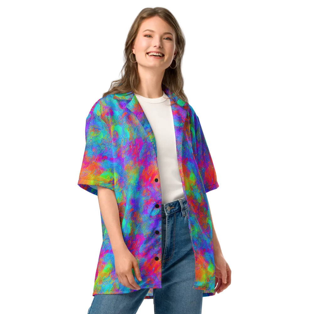 Acid Azure on Button Shirt — Front