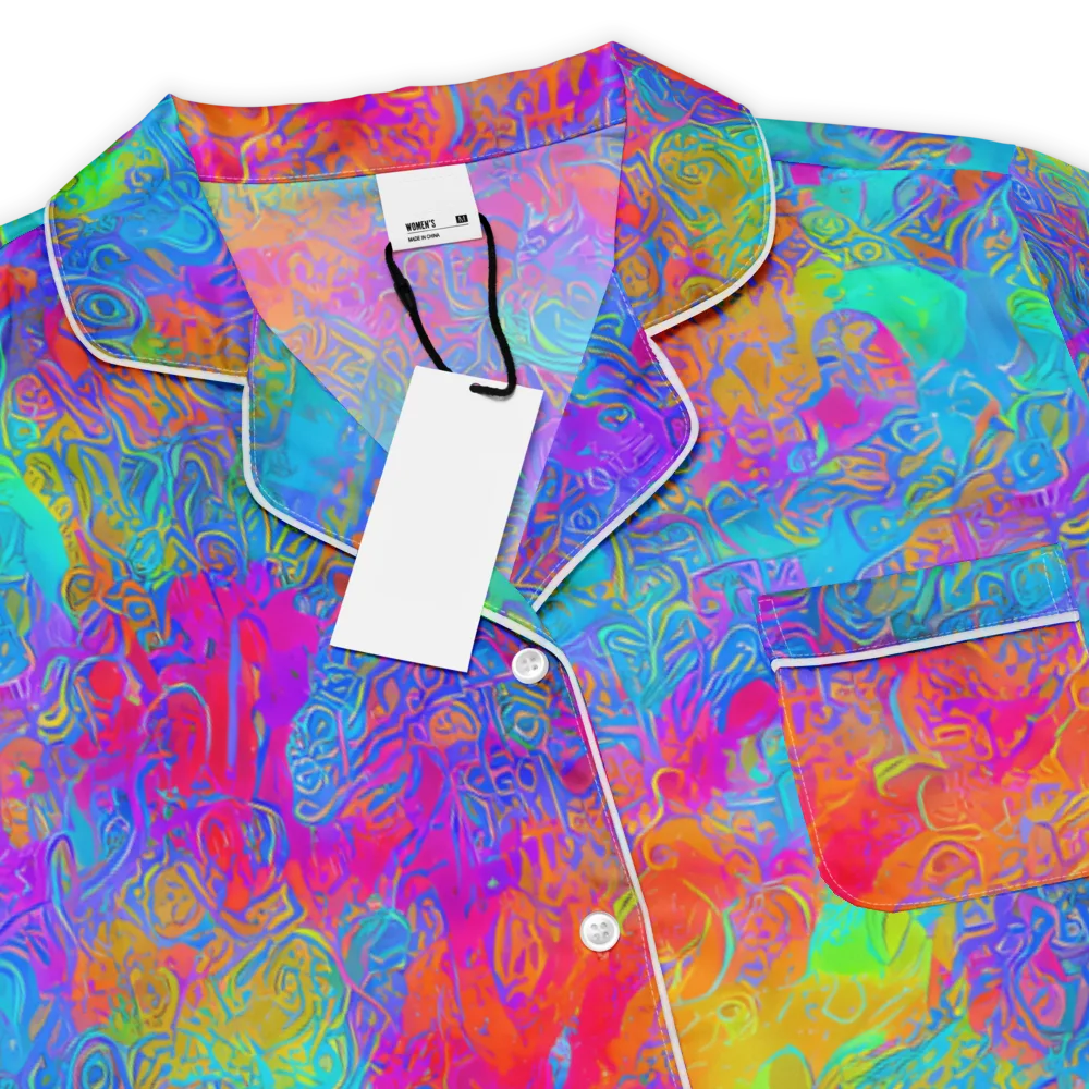 Acid Azure on Women's Short Sleeve Pajama Top — Product details