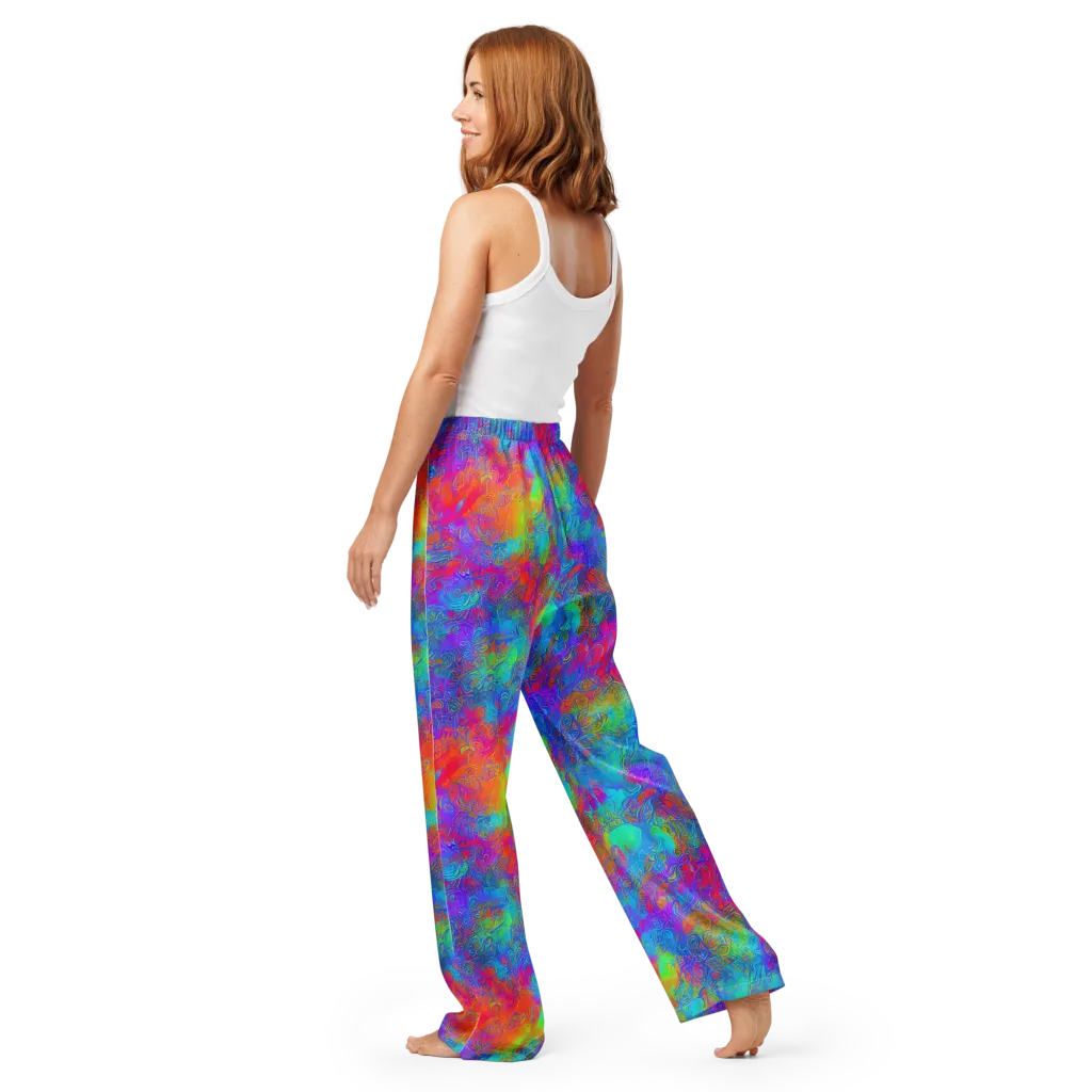 Acid Azure on Women's Pajama Pants — Back
