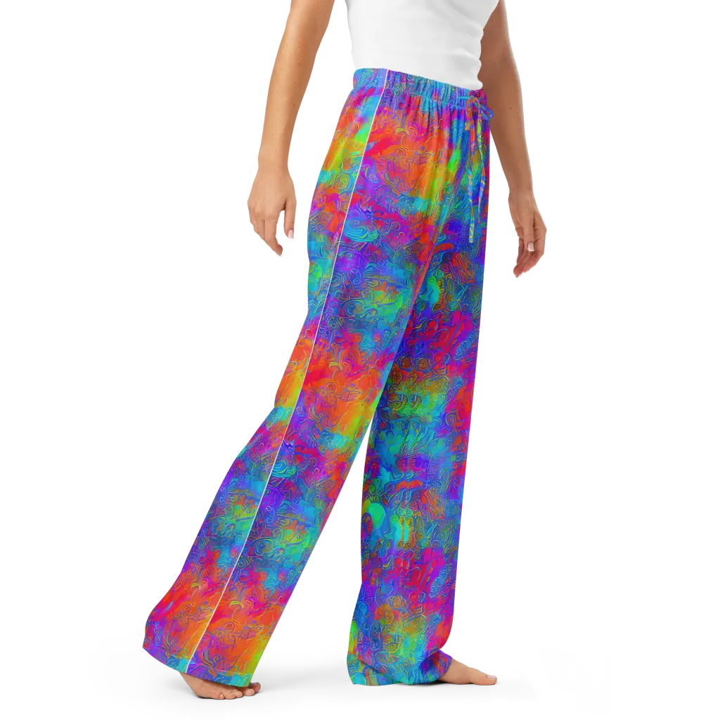 Acid Azure on Women's Pajama Pants — Right Front