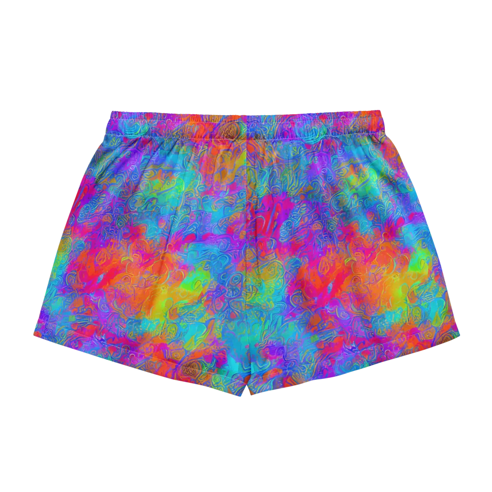 Acid Azure on Women's Pajama Shorts — Back